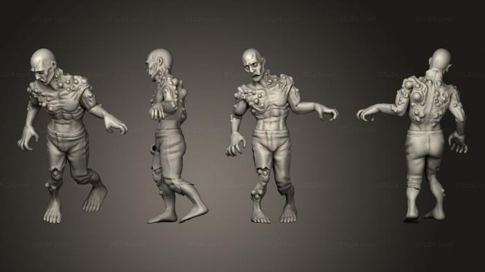 Статуэтки герои, монстры и демоны (Ходячий Зомби 07, STKM_8305) 3D модель для ЧПУ станка
