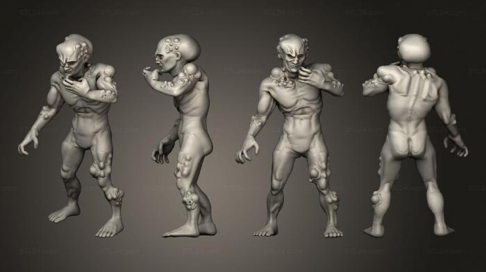 Figurines heroes, monsters and demons (Walker Zombie 14, STKM_8312) 3D models for cnc