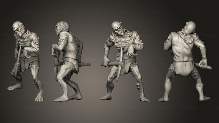 Figurines heroes, monsters and demons (Walker Zombie 24, STKM_8322) 3D models for cnc