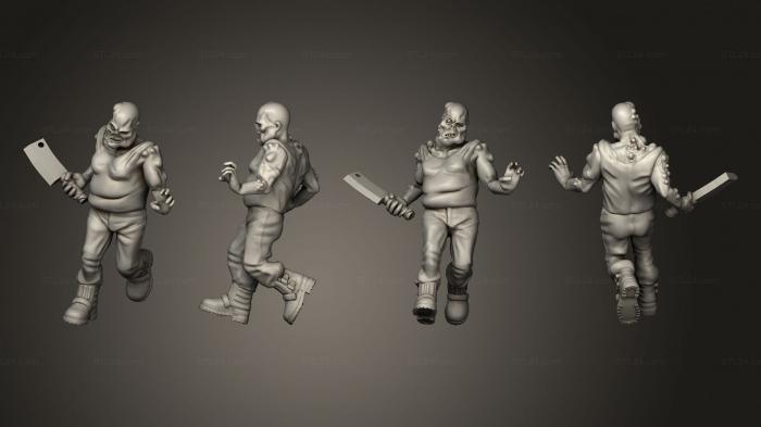 Статуэтки герои, монстры и демоны (Ходячий Зомби 25, STKM_8323) 3D модель для ЧПУ станка