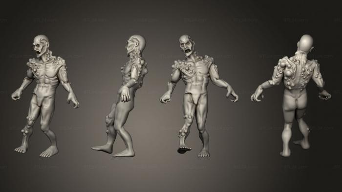 Статуэтки герои, монстры и демоны (Ходячий Зомби 28, STKM_8326) 3D модель для ЧПУ станка