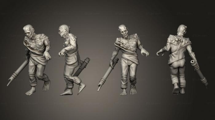 Figurines heroes, monsters and demons (Walker Zombie 30, STKM_8328) 3D models for cnc
