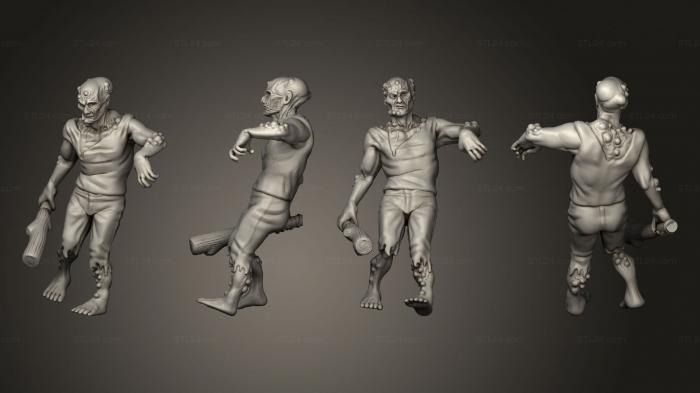 Статуэтки герои, монстры и демоны (Ходячий Зомби 31, STKM_8329) 3D модель для ЧПУ станка