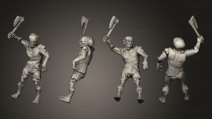 Статуэтки герои, монстры и демоны (Ходячий Зомби 33, STKM_8331) 3D модель для ЧПУ станка