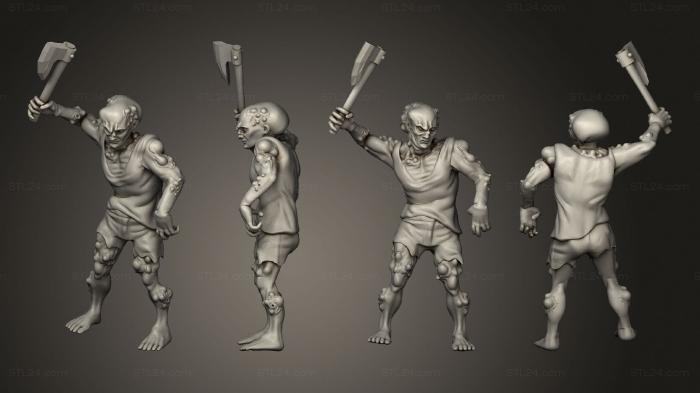 Figurines heroes, monsters and demons (Walker Zombie 34, STKM_8332) 3D models for cnc