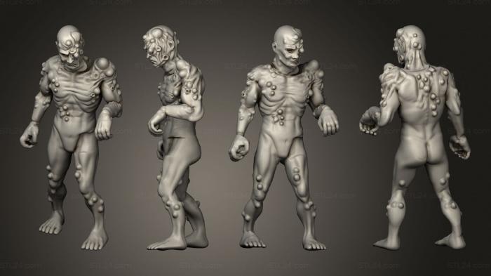 Статуэтки герои, монстры и демоны (Ходячий Зомби 40, STKM_8338) 3D модель для ЧПУ станка