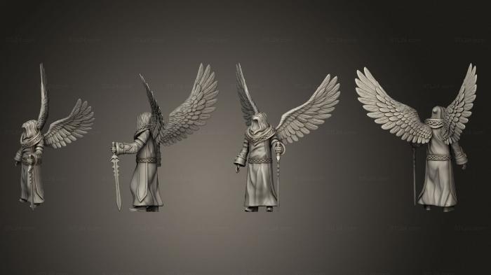 Статуэтки герои, монстры и демоны (Ангел- Воин, STKM_8416) 3D модель для ЧПУ станка