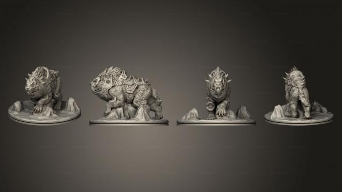 Figurines heroes, monsters and demons (Wilds of Wintertide Battle Cat Armored Based, STKM_8464) 3D models for cnc