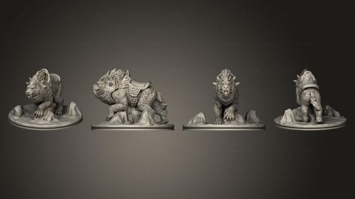 Figurines heroes, monsters and demons (Wilds of Wintertide Battle Cat Mount Based, STKM_8465) 3D models for cnc