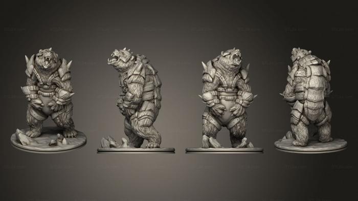 Figurines heroes, monsters and demons (Wilds of Wintertide Bear A Armored Complete Based, STKM_8466) 3D models for cnc