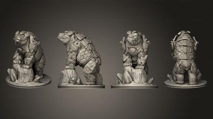 Figurines heroes, monsters and demons (Wilds of Wintertide Bear B Armored Based, STKM_8467) 3D models for cnc