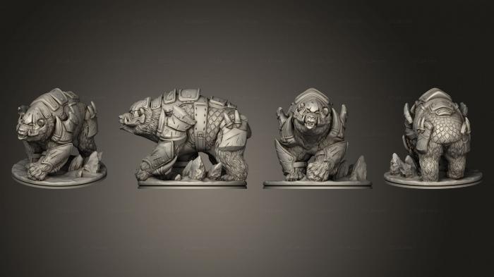 Figurines heroes, monsters and demons (Wilds of Wintertide Bear C Armored Based, STKM_8468) 3D models for cnc