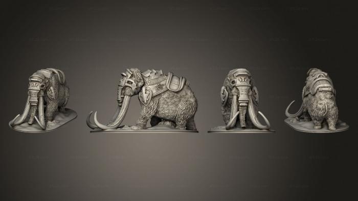 Figurines heroes, monsters and demons (Wilds of Wintertide Mammoth Armored Based, STKM_8470) 3D models for cnc