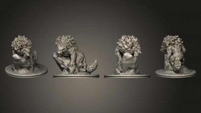 Figurines heroes, monsters and demons (Wilds of Wintertide Winter Wolf Based, STKM_8474) 3D models for cnc