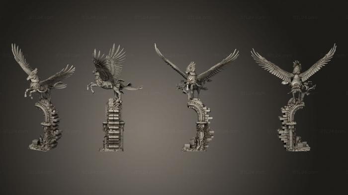 Статуэтки герои, монстры и демоны (Рыцари Ветра Пегаса, STKM_8483) 3D модель для ЧПУ станка