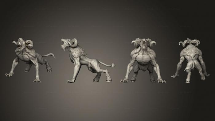 Figurines heroes, monsters and demons (Witcher Contract Dire Ram, STKM_8504) 3D models for cnc