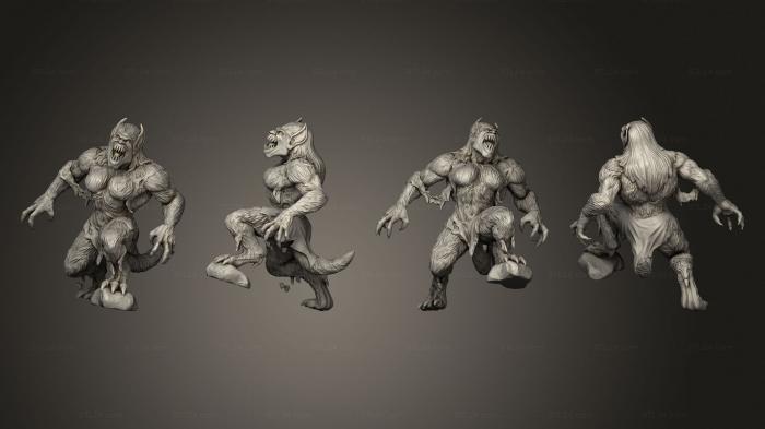 Figurines heroes, monsters and demons (Witcher Contract Female Werebeast, STKM_8505) 3D models for cnc