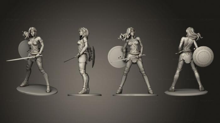 Статуэтки герои, монстры и демоны (Чудо - Женщина 2, STKM_8528) 3D модель для ЧПУ станка
