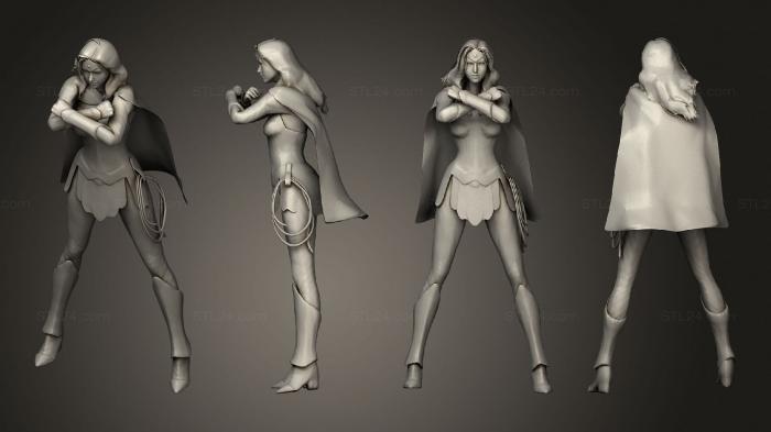 Статуэтки герои, монстры и демоны (Чудо- женщина , округ Колумбия , освобожденная, STKM_8531) 3D модель для ЧПУ станка