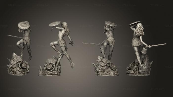 Статуэтки герои, монстры и демоны (Чудо-Женщина SLA, SLS, DLP, STKM_8534) 3D модель для ЧПУ станка