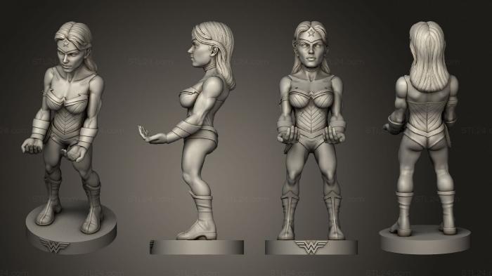 Статуэтки герои, монстры и демоны (Чудо - женщина, STKM_8536) 3D модель для ЧПУ станка
