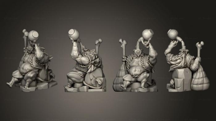 Статуэтки герои, монстры и демоны (Путешествие укуна на Запад, Чжу Бацзе, 1, STKM_8562) 3D модель для ЧПУ станка