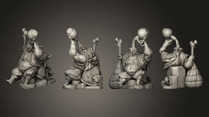 Статуэтки герои, монстры и демоны (Путешествие Укуна на Запад, Чжу Бацзе 2, STKM_8563) 3D модель для ЧПУ станка