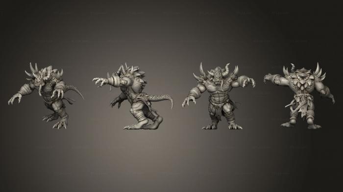 Статуэтки герои, монстры и демоны (Зверство , Поверженное Змеем 03 модульное, STKM_8574) 3D модель для ЧПУ станка