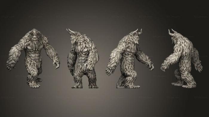 Figurines heroes, monsters and demons (Yeti Large, STKM_8594) 3D models for cnc