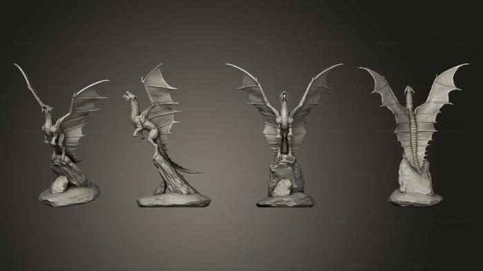 Статуэтки герои, монстры и демоны (Молодой Медный Дракон Большой, STKM_8616) 3D модель для ЧПУ станка