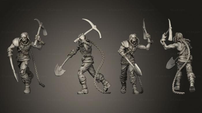 Figurines heroes, monsters and demons (Zombie Digger, STKM_8658) 3D models for cnc