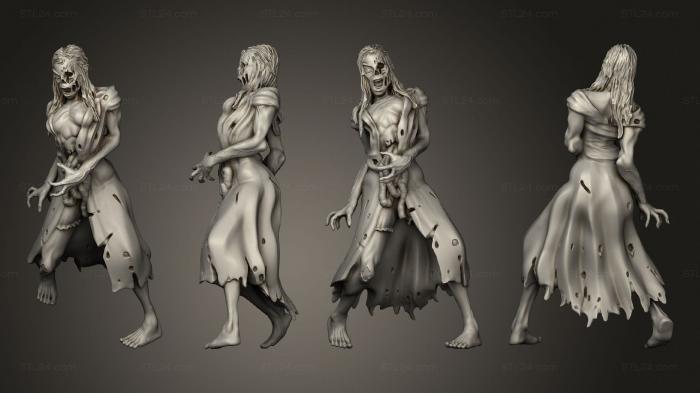 Статуэтки герои, монстры и демоны (Женщина-Зомби 1, STKM_8663) 3D модель для ЧПУ станка