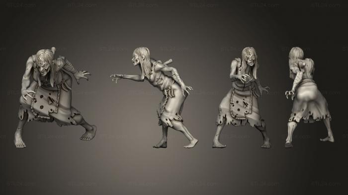 Figurines heroes, monsters and demons (Zombie Female 2, STKM_8664) 3D models for cnc