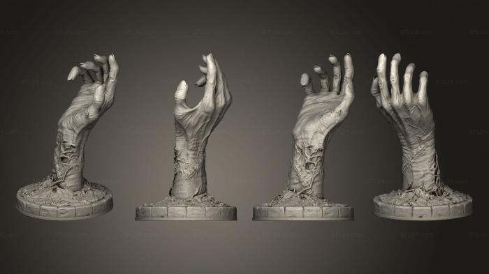 Статуэтки герои, монстры и демоны (Рука зомби 234, STKM_8670) 3D модель для ЧПУ станка