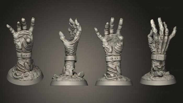 Figurines heroes, monsters and demons (zombie hand, STKM_8671) 3D models for cnc