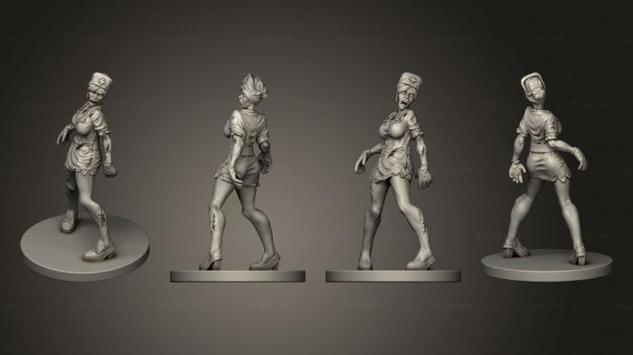 Статуэтки герои, монстры и демоны (Медсестра-зомби V 2, STKM_8678) 3D модель для ЧПУ станка