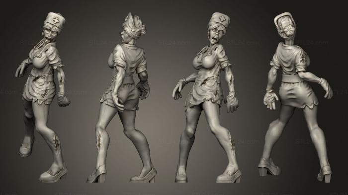 Figurines heroes, monsters and demons (Zombie Nurse V 3, STKM_8679) 3D models for cnc