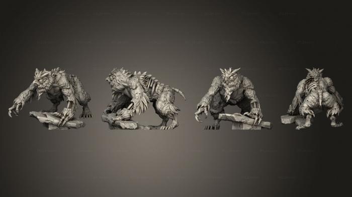 Figurines heroes, monsters and demons (Zombie Owlbear Following Large, STKM_8686) 3D models for cnc