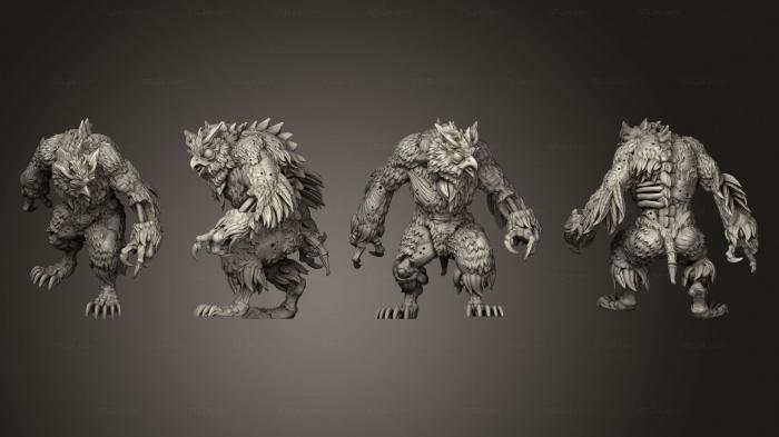 Статуэтки герои, монстры и демоны (Медведь- Сова -Зомби Большой, STKM_8687) 3D модель для ЧПУ станка
