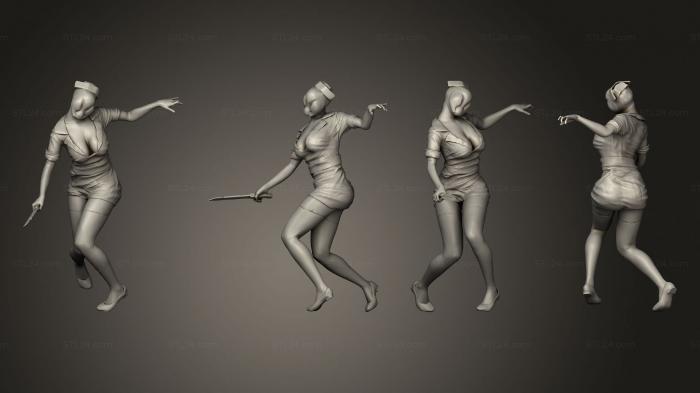 Статуэтки герои, монстры и демоны (Женщина-Зомби 02, STKM_8702) 3D модель для ЧПУ станка