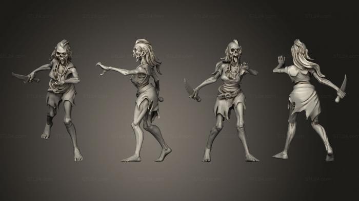 Figurines heroes, monsters and demons (Zombie 06, STKM_8709) 3D models for cnc