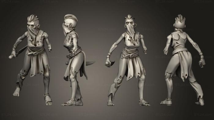 Figurines heroes, monsters and demons (Zombie 09, STKM_8712) 3D models for cnc