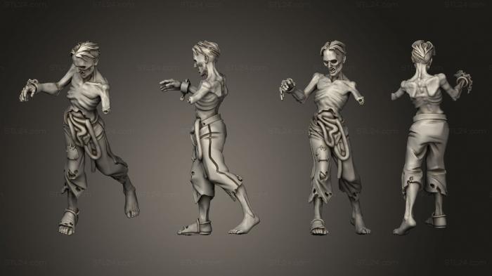 Figurines heroes, monsters and demons (Zombie 15, STKM_8718) 3D models for cnc
