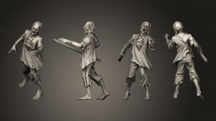 Figurines heroes, monsters and demons (Zombie 18, STKM_8721) 3D models for cnc