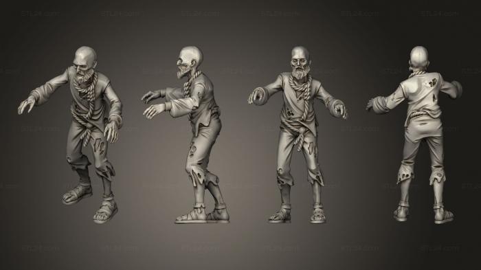Figurines heroes, monsters and demons (Zombie 20, STKM_8723) 3D models for cnc