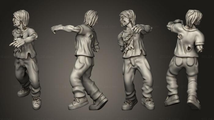 Figurines heroes, monsters and demons (Zombie 27, STKM_8730) 3D models for cnc