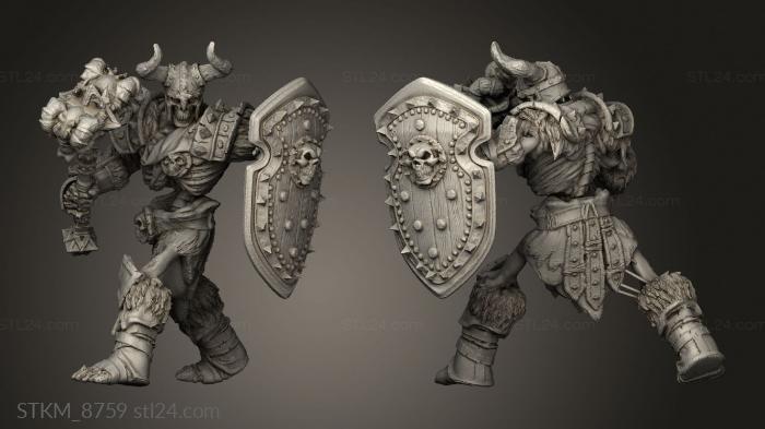 Figurines heroes, monsters and demons (Bone Major the Great Division, STKM_8759) 3D models for cnc