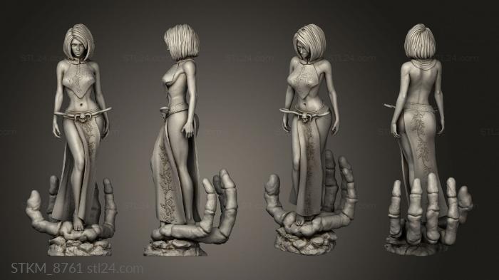 Figurines heroes, monsters and demons (Death back cloth, STKM_8761) 3D models for cnc