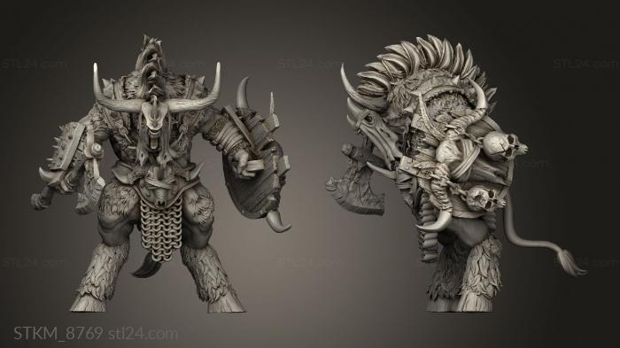 Figurines heroes, monsters and demons (Minotaur shield, STKM_8769) 3D models for cnc