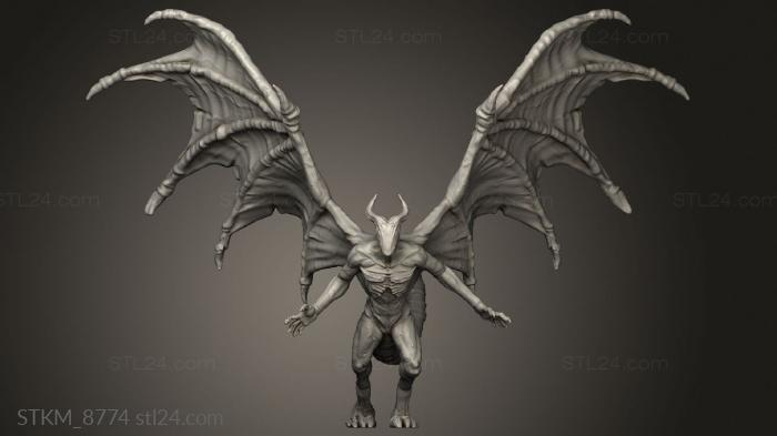 Статуэтки герои, монстры и демоны (Сыны Полуночной Ночи Изможденно Атакуют, STKM_8774) 3D модель для ЧПУ станка